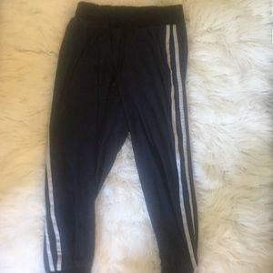 Dark blue with stripes on the sides sweatpants